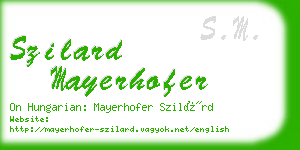 szilard mayerhofer business card